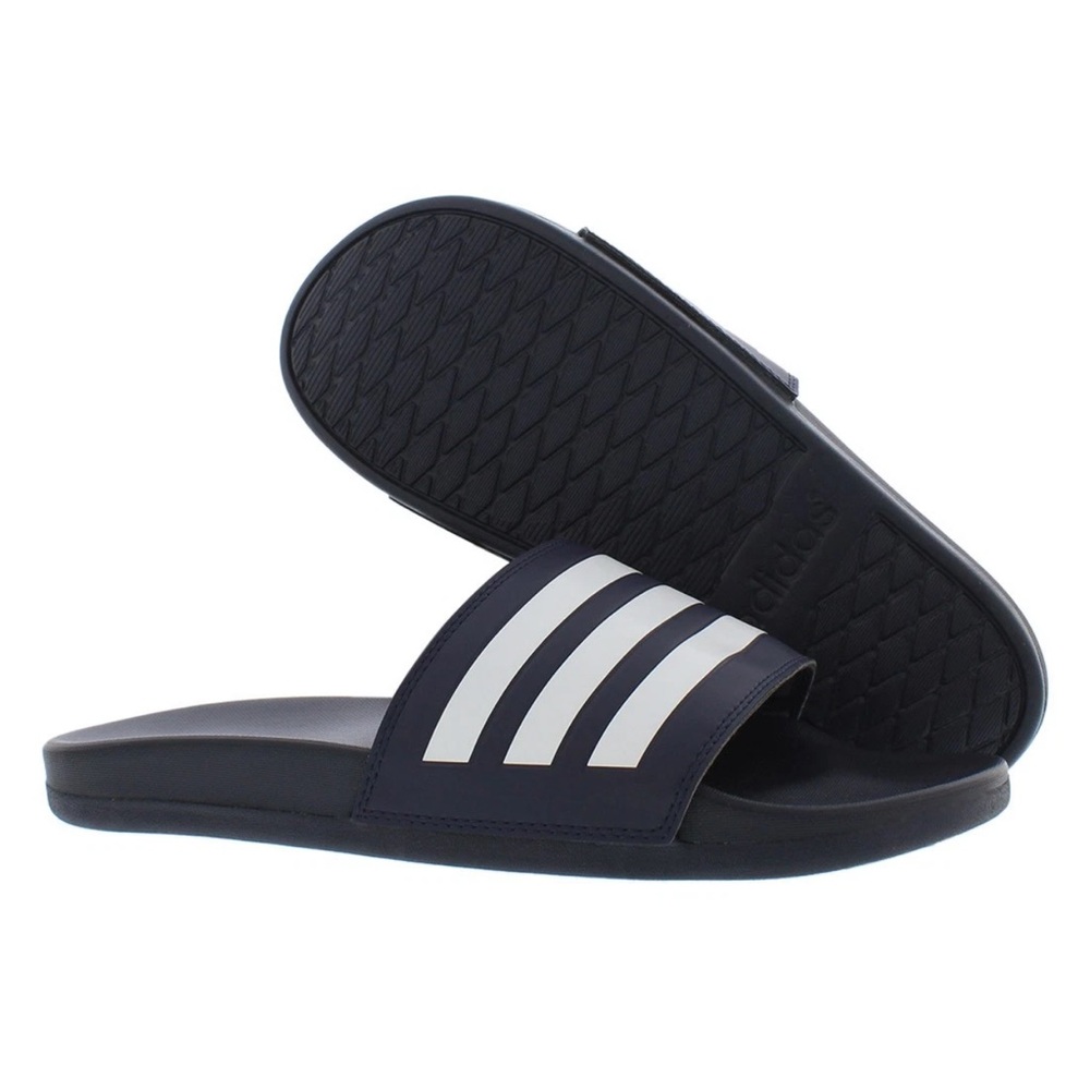 Adidas Unisex Adult Adilette Comfort Slide Sandal Size 11 Legend Ink White Navy